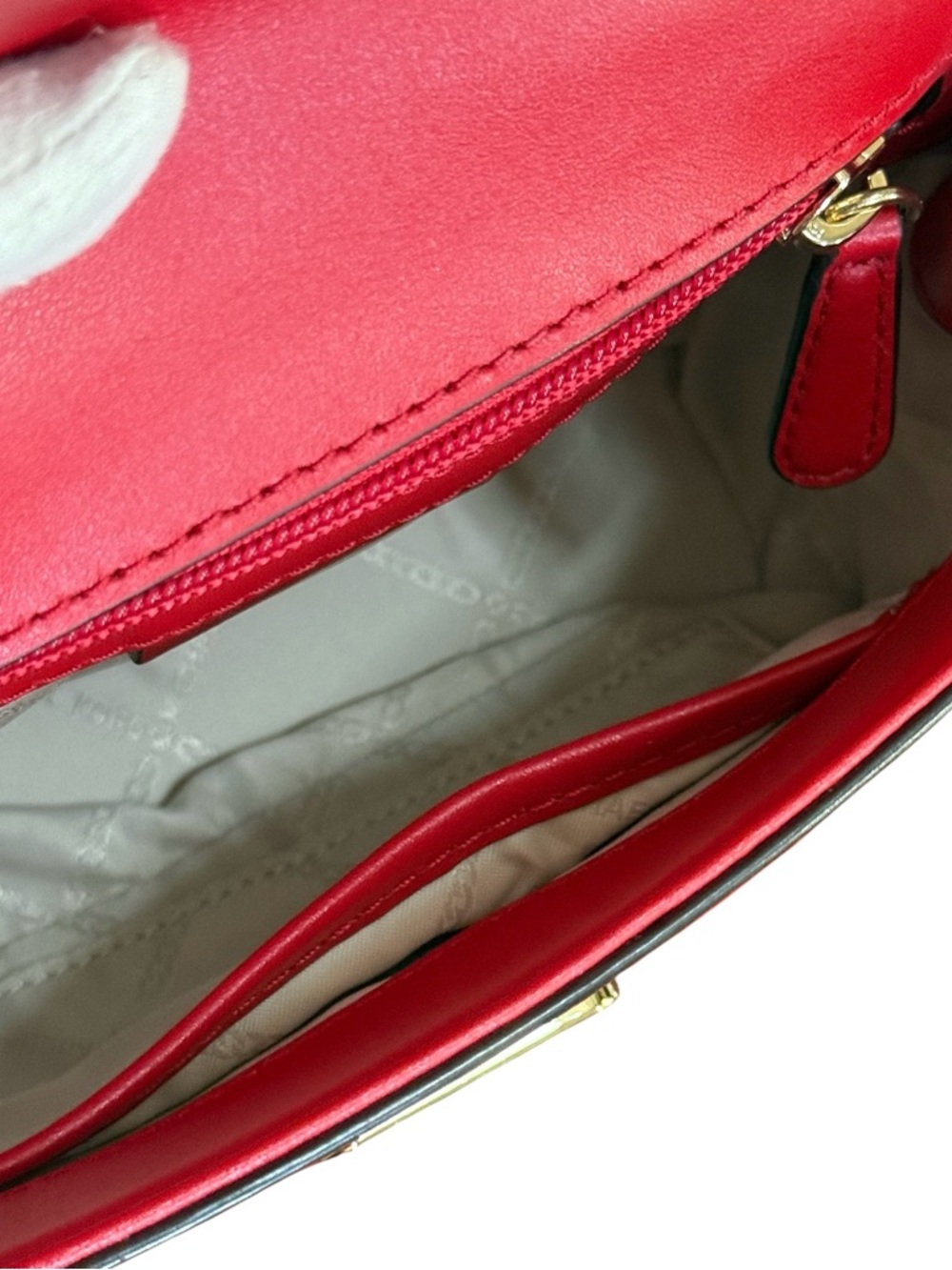 Authentic Michael Kors Red Leather Top-Handle Crossbody Bag! - Picture 12 of 14